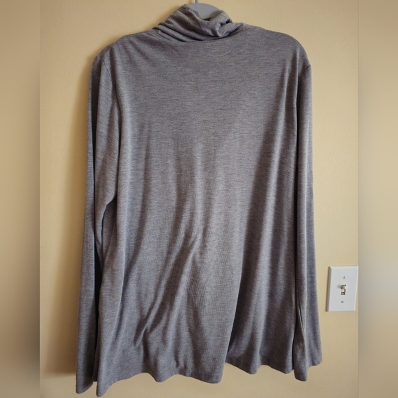 Forever 21 Grey Jersey Knit Asymmetrical Cardigan Jacket Size Large - Picture 5 of 6